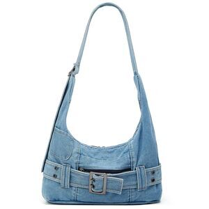 3350 Denim Tote Bag Large Capacity Jean Purses Handbags Soft Shoulder